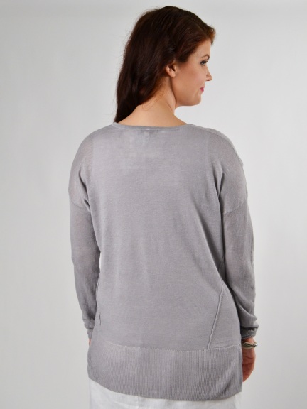 Linen Hi Lo Pullover by Kinross Cashmere