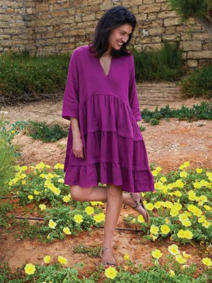Linen Ruffle Dress