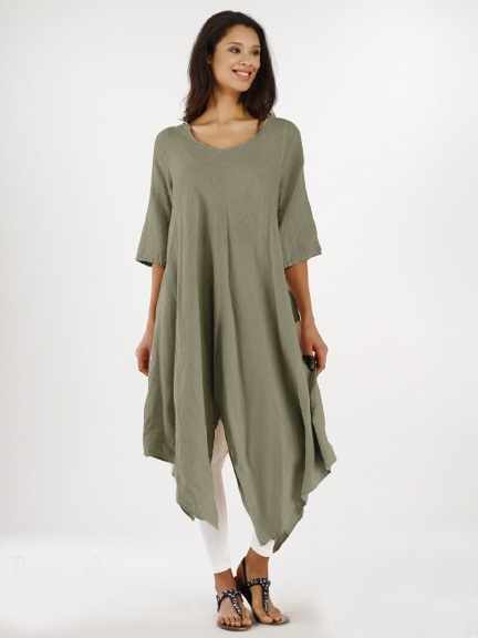 Linen Zig Zag Dress Linen Zig Zag Dress