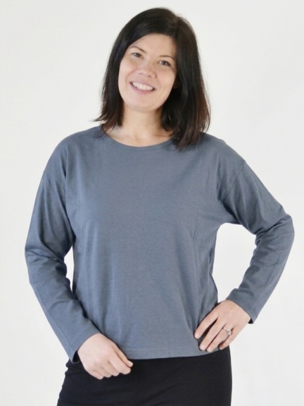 Long Sleeve Crop Crew Shirt by PacifiCotton