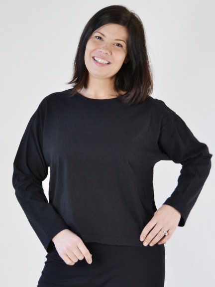 Long Sleeve Crop Crew Shirt by PacifiCotton