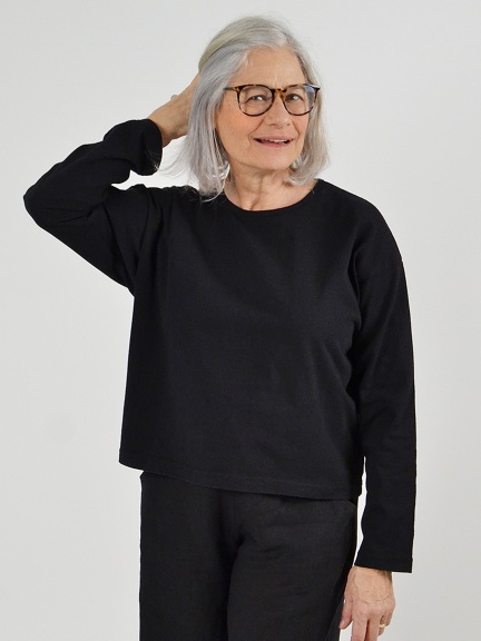 Long Sleeve Crop Crew Shirt by PacifiCotton