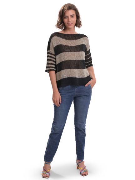 Luxe Reversible Striped Sweater by Alembika