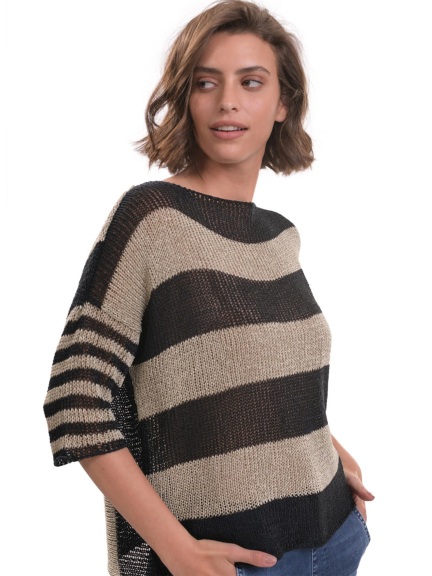 Luxe Reversible Striped Sweater by Alembika