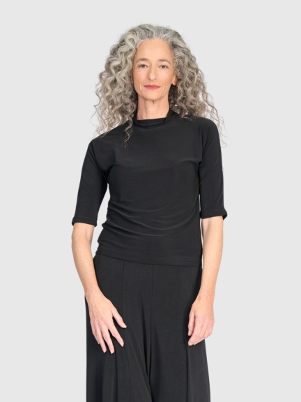 Matte Jersey Mockneck Top by Alembika