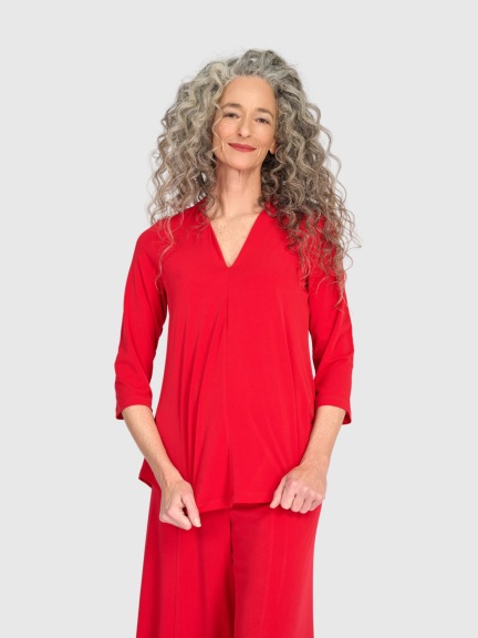 Matte Jersey V-Neck Top by Alembika