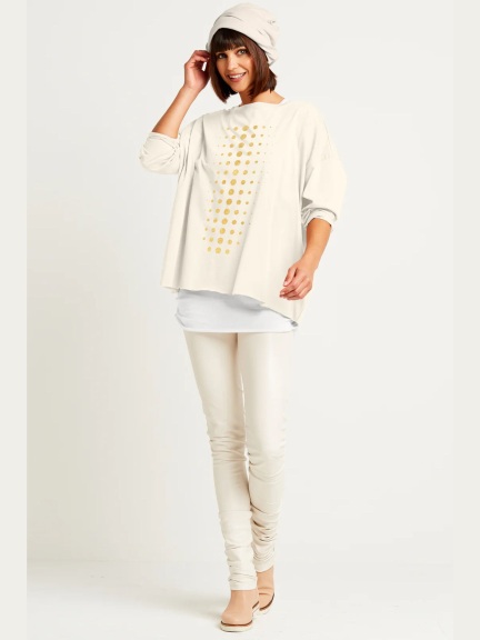 Metallic Dot Dot Dot Boxy T by Planet by Lauren G