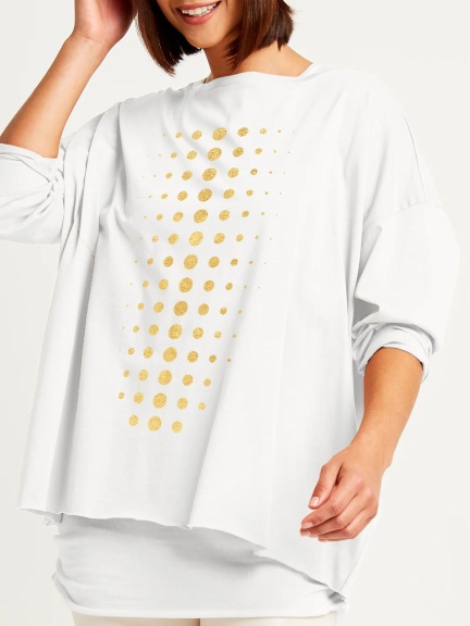 Metallic Dot Dot Dot Mini Boxy T by Planet by Lauren G