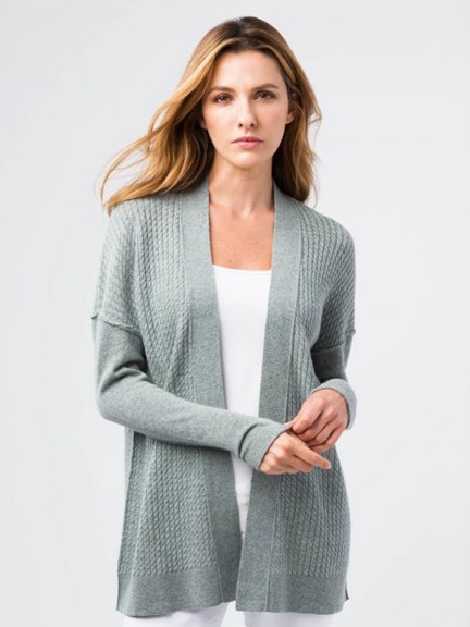 Micro Cable Cardigan by Kinross Cashmere