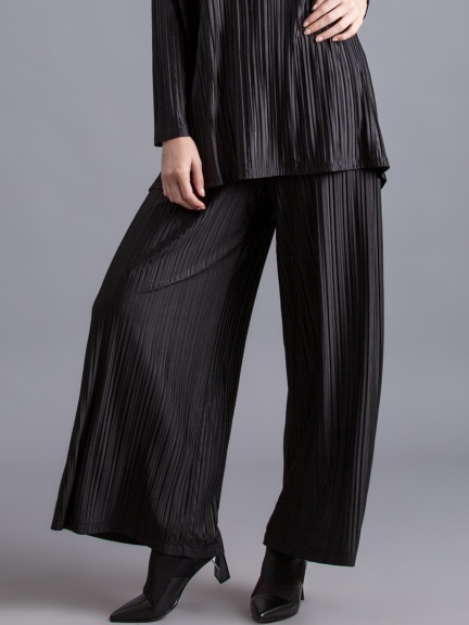 Micropleated Satin Evening Pant by Alembika