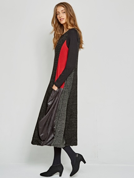 Mixed Fabric Dress by Alembika