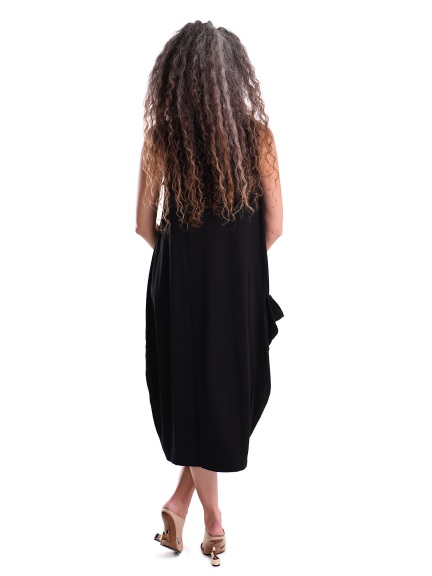 Mixed Media Sleeveless Pocket Dress by Alembika