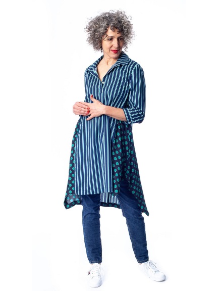 Mixed Pattern Tunic Dress by Alembika