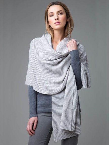 Mixed Yarn Stripe Scarf by Kinross Cashmere