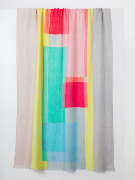 Modern Abstract Print Scarf by Kinross Cashmere