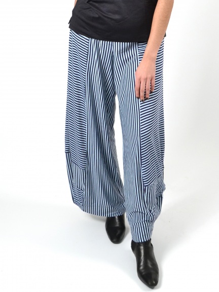 Navy Stripe Punto Pants by Alembika