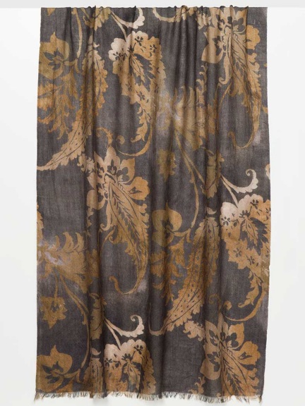 Ombre Paisley Print Scarf by Kinross Cashmere