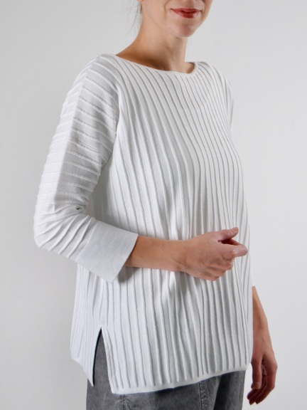 Ottoman Rib Pullover by Kinross Cashmere