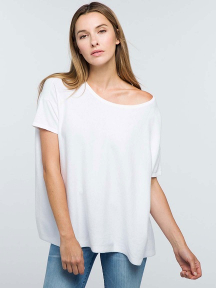 Oversized Cashmere Blend Tee by Kinross Cashmere