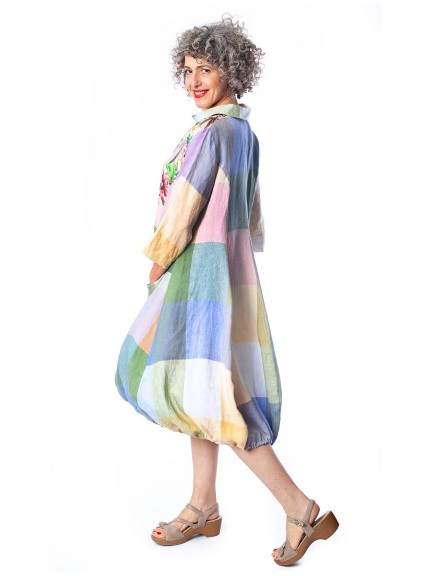 Pastel Check Bubble Hem Wonderful Dress by Alembika