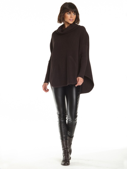 Pima Cotton Waffle Cowl Sweater by Planet by Lauren G