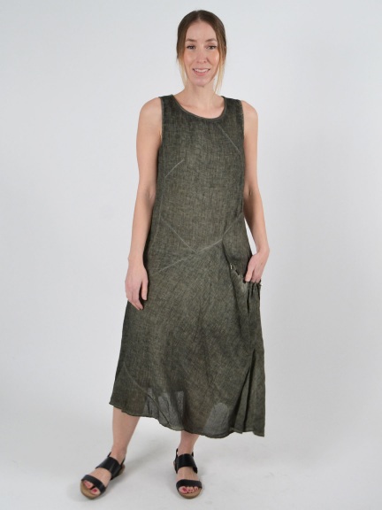 Pine Linen Dress by Inizio at Hello Boutique
