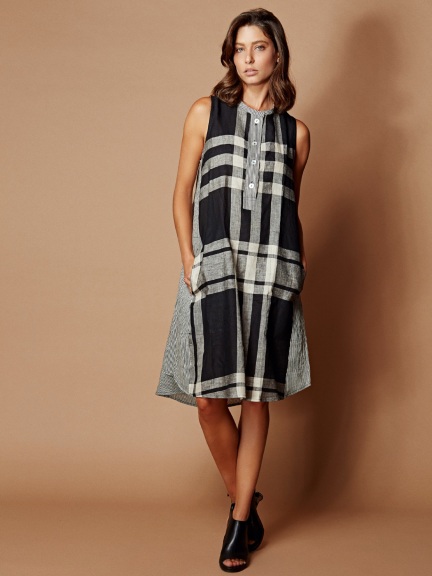 Plaid linen dress Clearance