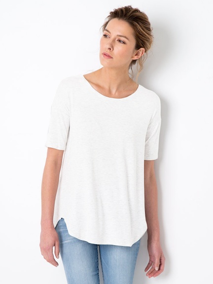 Pleat Back Tee by Kinross Cashmere