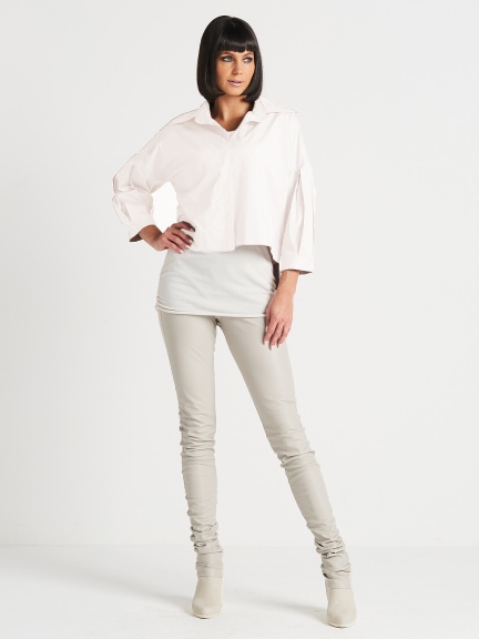 Pleat Sleeve Shirt by Planet