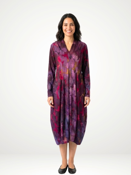 Poly-Knit V Neck Dress by Alembika