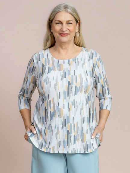 Printed Go To Classic 3/4 Sleeve Relaxed Tee by Sympli