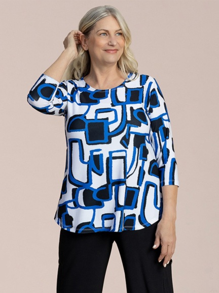 Printed Go To Classic 3/4 Sleeve Relaxed Tee by Sympli