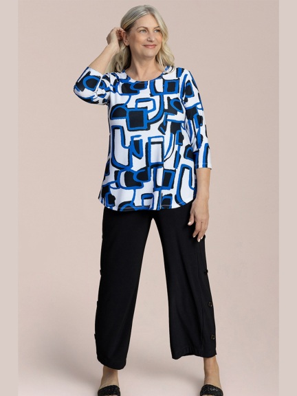 Printed Go To Classic 3/4 Sleeve Relaxed Tee by Sympli