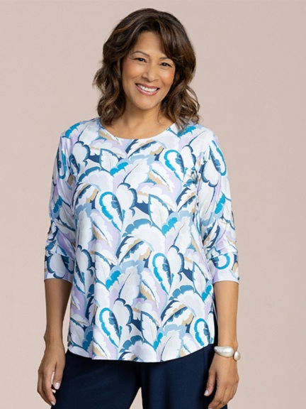 Printed Go To Classic 3/4 Sleeve Relaxed Tee by Sympli
