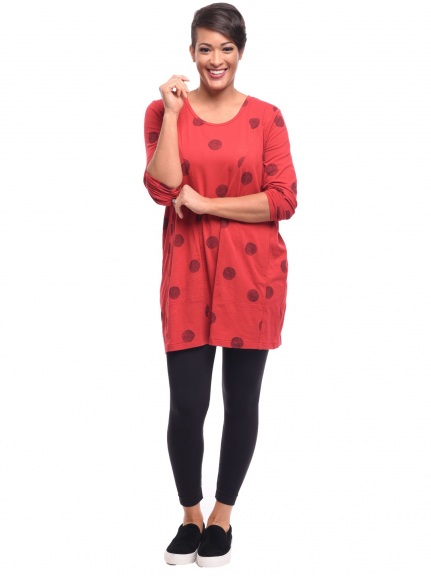 Red Thumbprint Sienna Tunic by Snapdragon & Twig