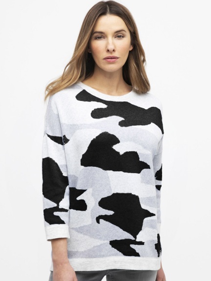 Reversible Camo Pullover by Kinross Cashmere