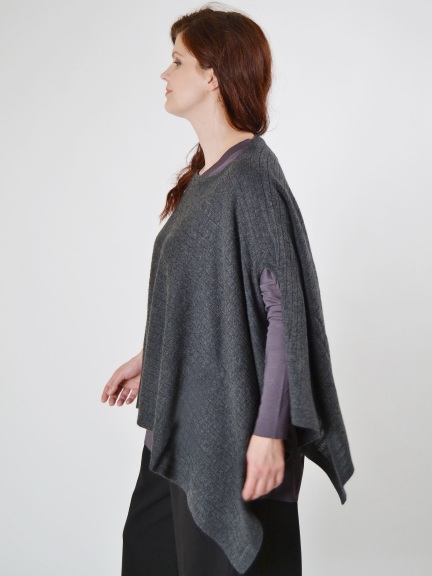 Rib Pullover Poncho by Kinross Cashmere