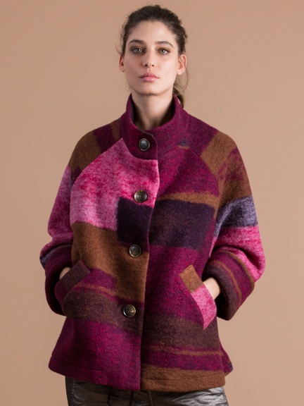 Rosy Boiled Wool Jacket by Alembika