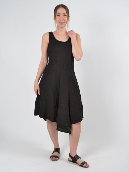 Scoop Neck Linen Dress by Inizio