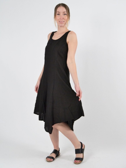 Scoop Linen Dress by Inizio at Hello Boutique