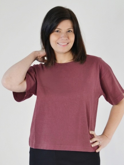 Short Sleeve Crop Crew Shirt by PacifiCotton