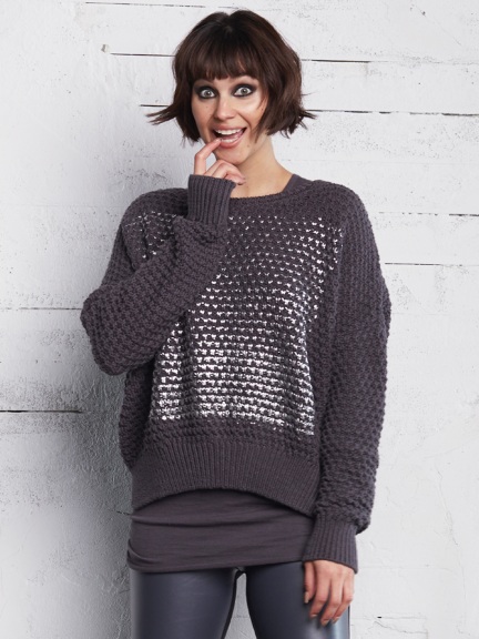 Silver Popcorn Sweater by Planet