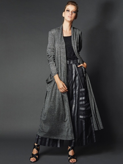 Silver Stripe Evening Duster by Alembika