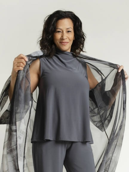 Sleeveless Echo Mock Neck Top by Sympli