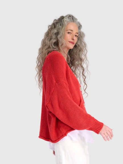 Slouchy Coral Cardigan by Alembika