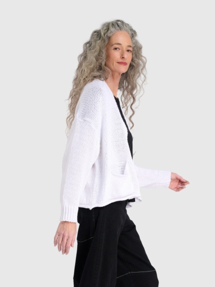 Slouchy White Cardigan by Alembika
