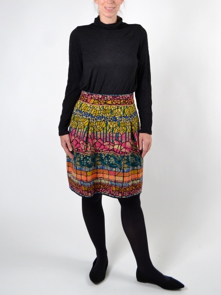 Stained Glass Pleated Sweater Skirt by Ivko