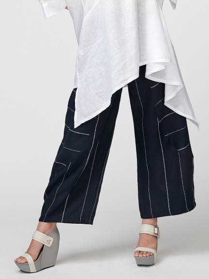 white striped linen pants