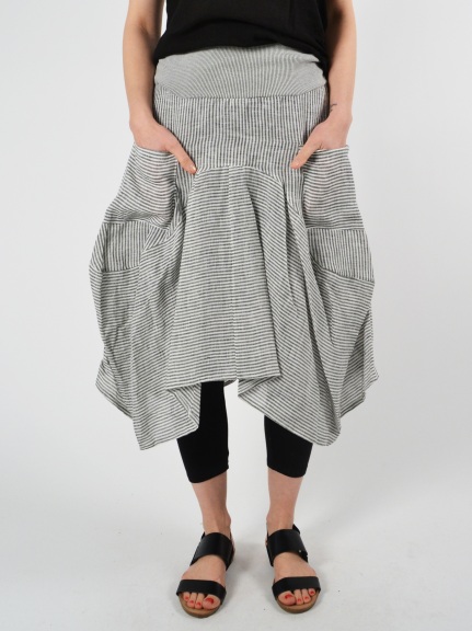 Stripe Pocket Skirt by Inizio