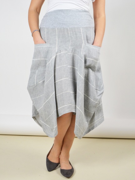 Striped Cloverleaf Midi Skirt by Inizio